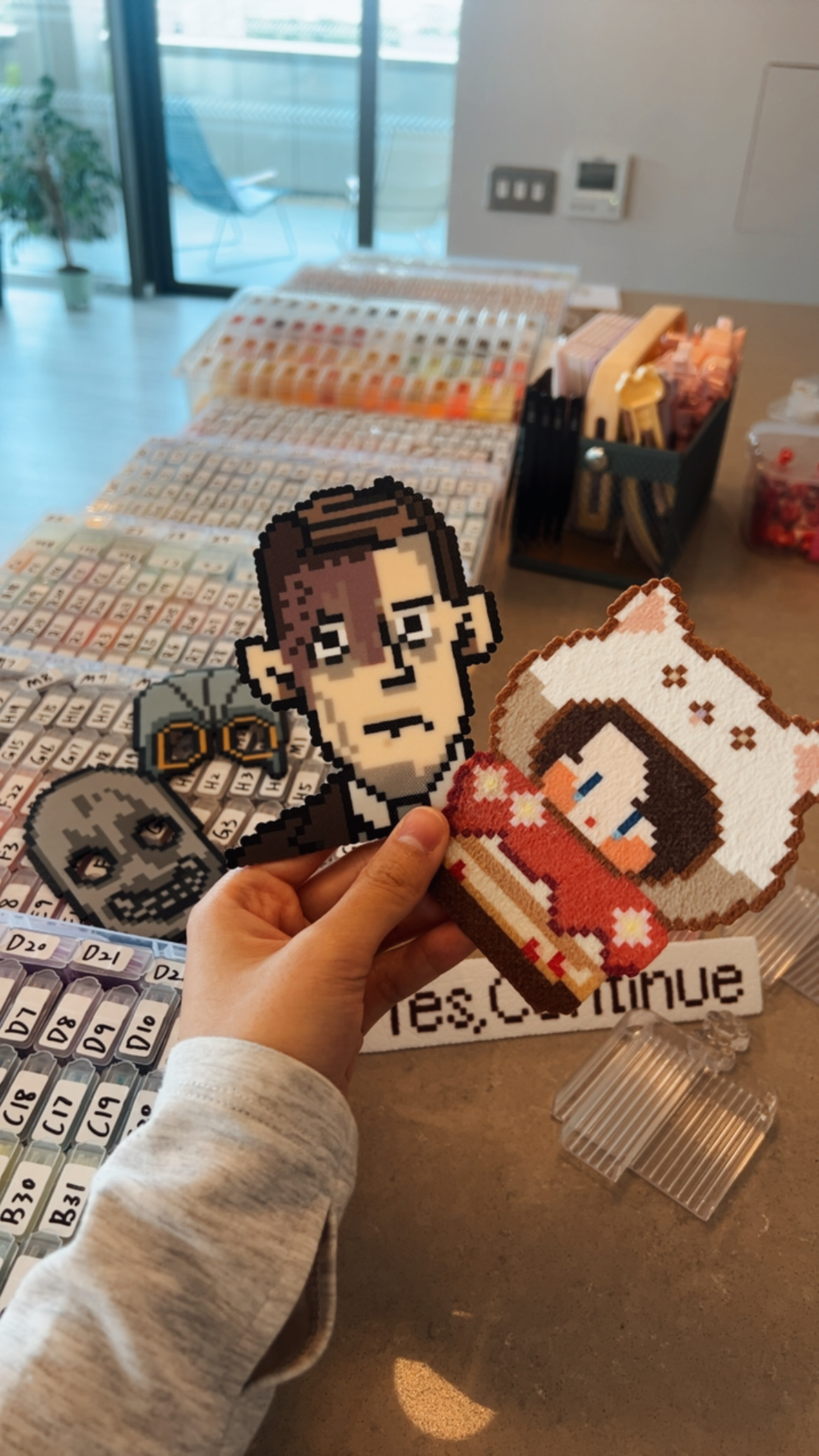 Finished fuse bead art made at TinkerTale Studio